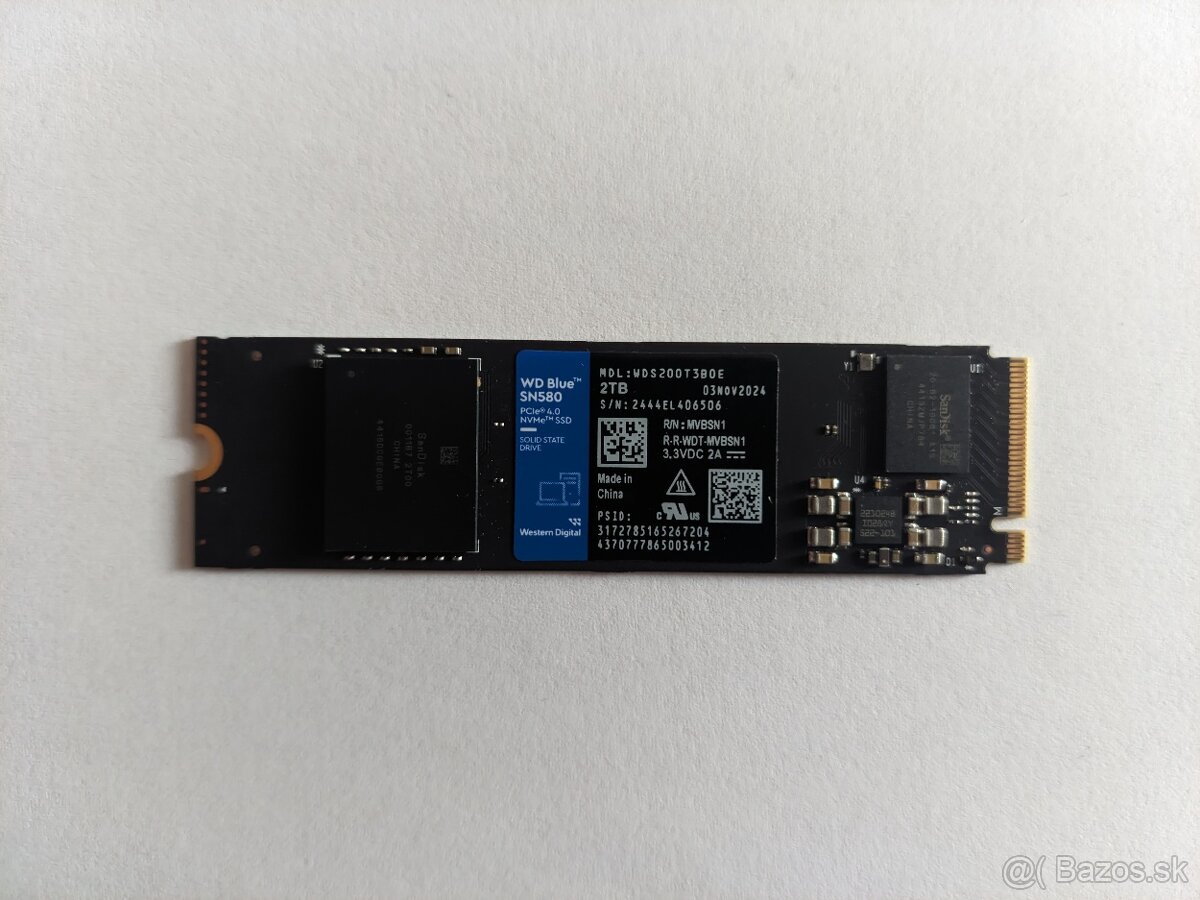 Western Digital Blue SN580 2TB, M.2 2280, NVMe