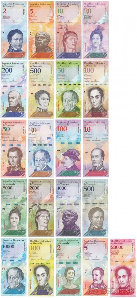 Bankovky Venezuela 21 kusov