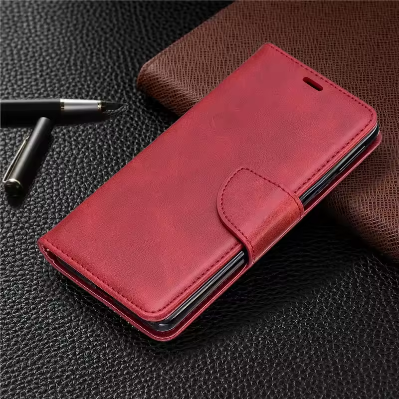 Redmi Note 8 Pro Case - flipová, magnetická, bordová/červená
