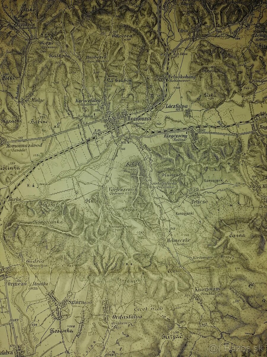 Stará mapa Humenné a okolie-1904.