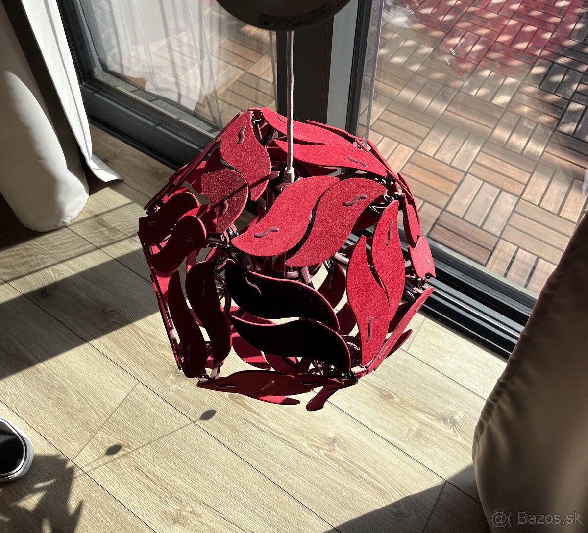 Cerveny zavesny luster RAMSELE, 43cm