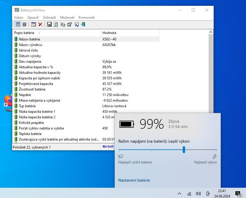 Batéria Asus C31-X502 11.1V 44 Wh/ kapacita 87.2 %