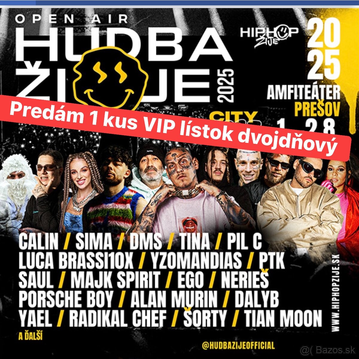 VIP lístok Hudba žije Prešov 1.2. 8 festival
