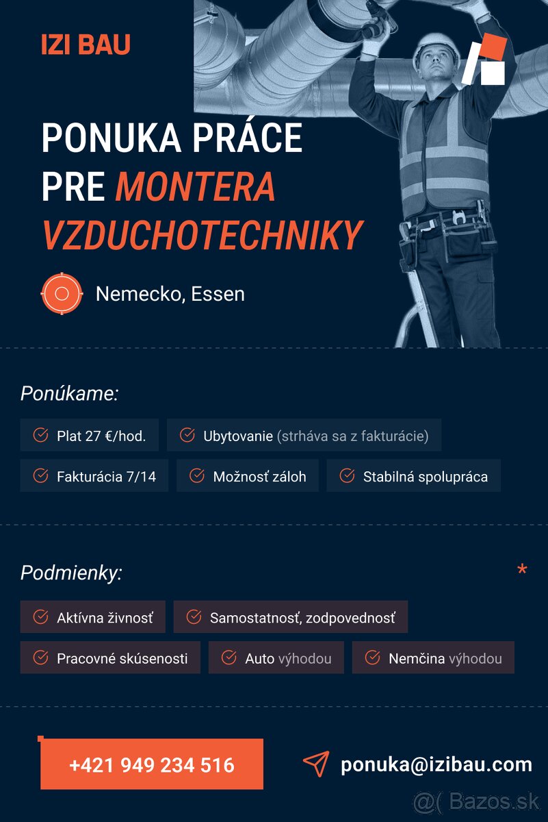 Ponuka práce nemecko - Montér