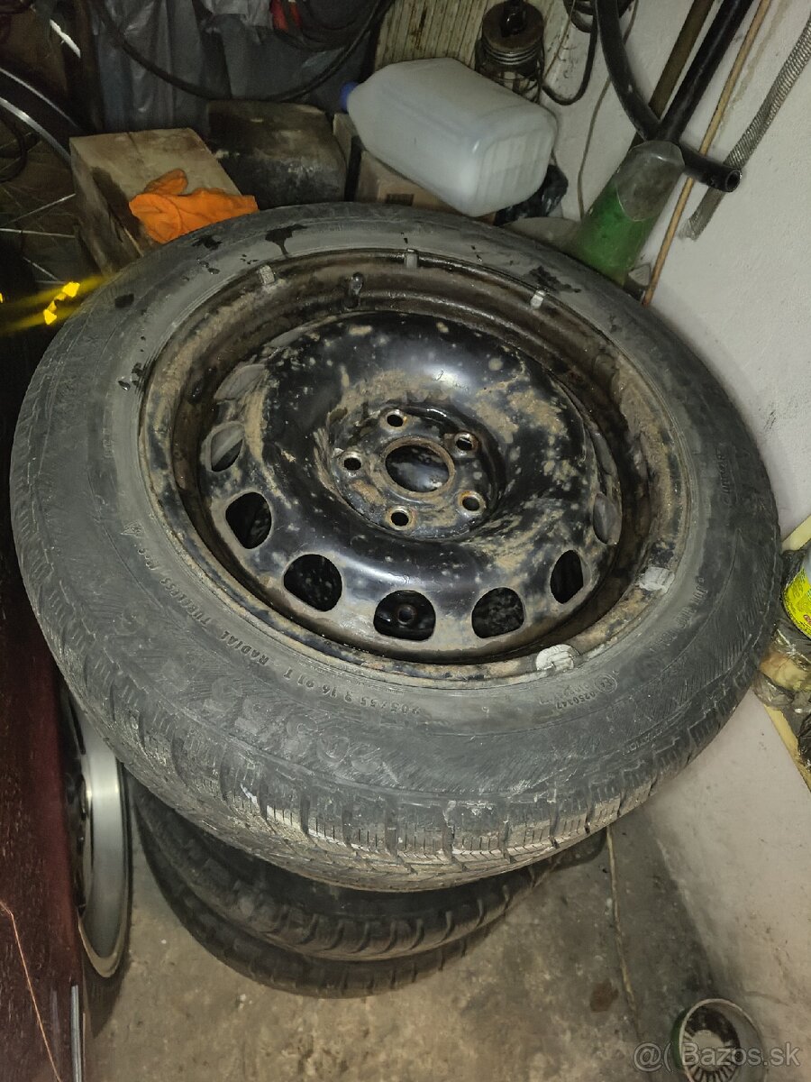 Plechové disky 16" + pneu 205/55 R16