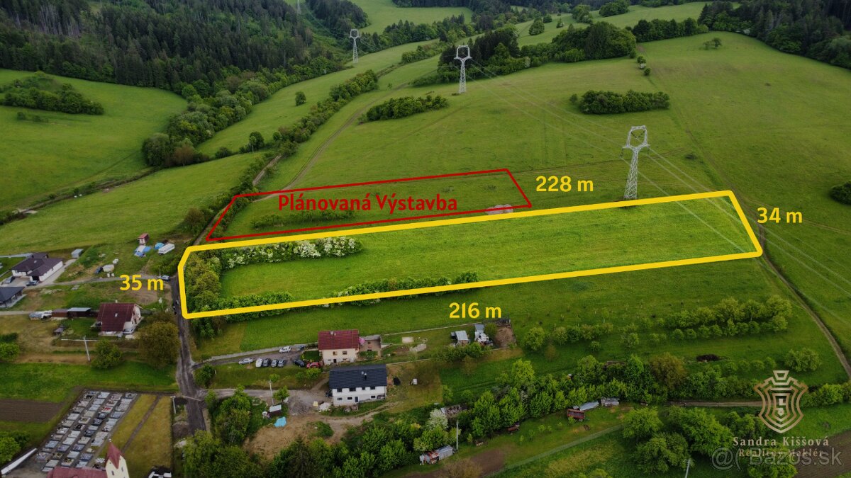 VEĽKÝ STAVEBNÝ POZEMOK, HORNÝ MOŠTENEC, NA PREDAJ