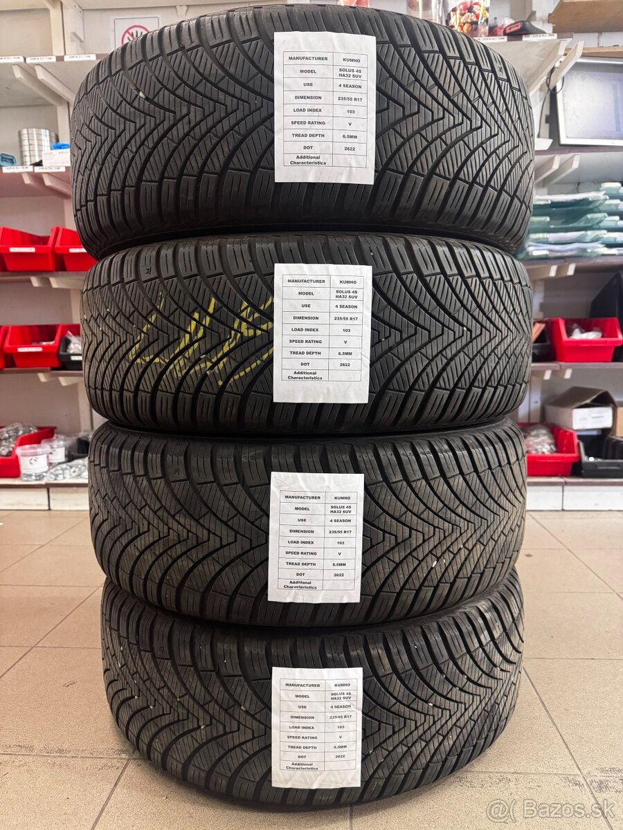 R17 235/55 103V KUMHO SOLUS 4S HA32 SUV CELOROCNE PNEUMATIKY