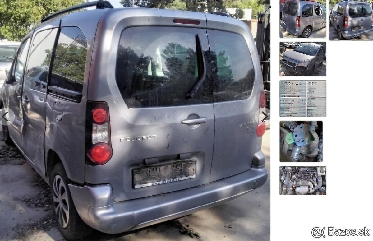 PEUGEOT PARTNER 1.6 HDI 2016 predám motor BHY, TRYSKY 044511