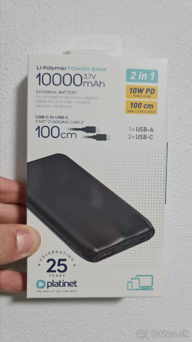 Powerbanka s kapacitou 10 000 mAh