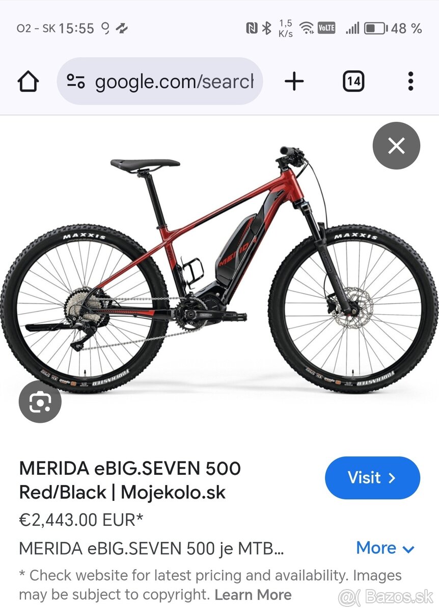 Málo používaný eBike Merida eBig Seven 500