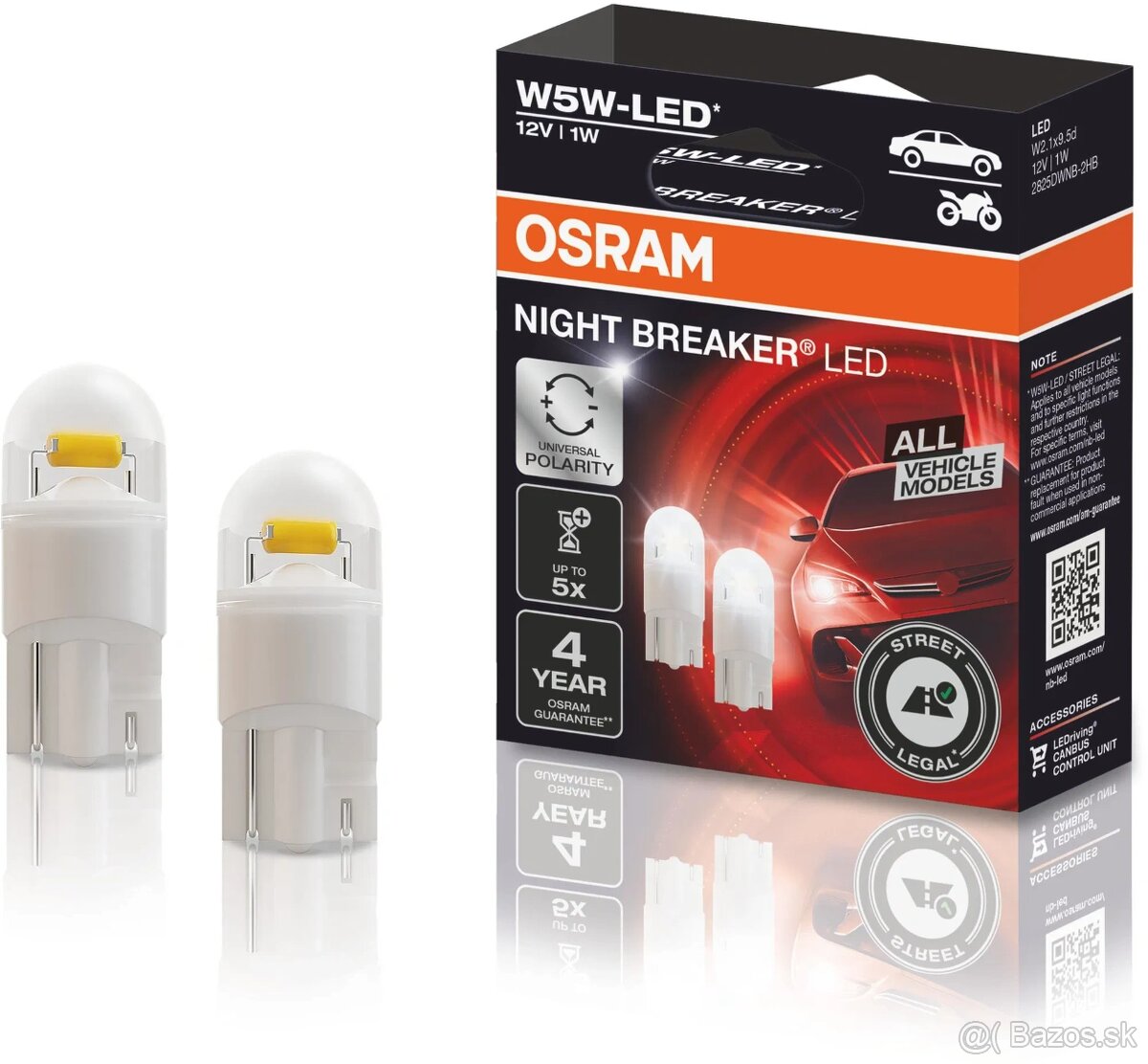Osram  NIGHT BREAKER W5W 12V 5700K Cool White 2Ks