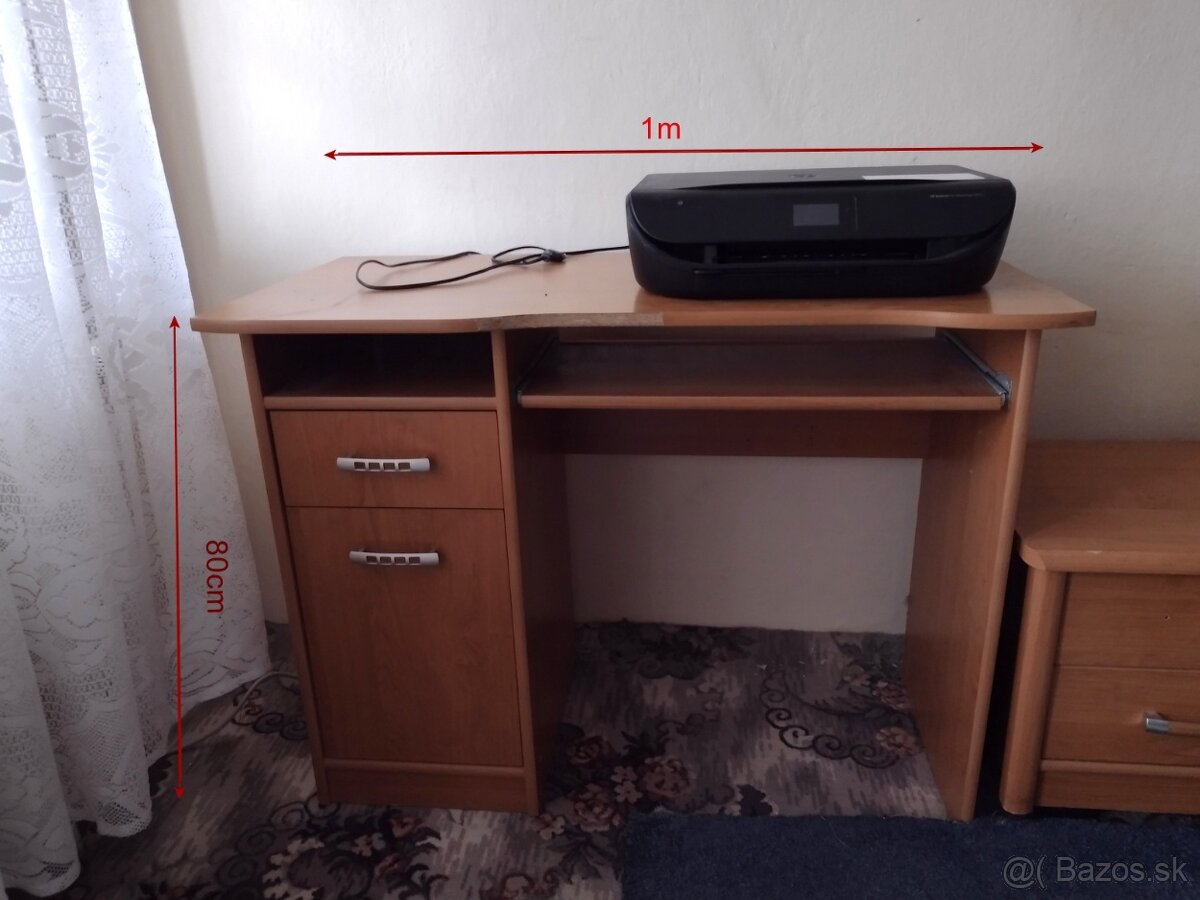 Písací stolík - skrinka/zásuvka/vysúvacia doska
