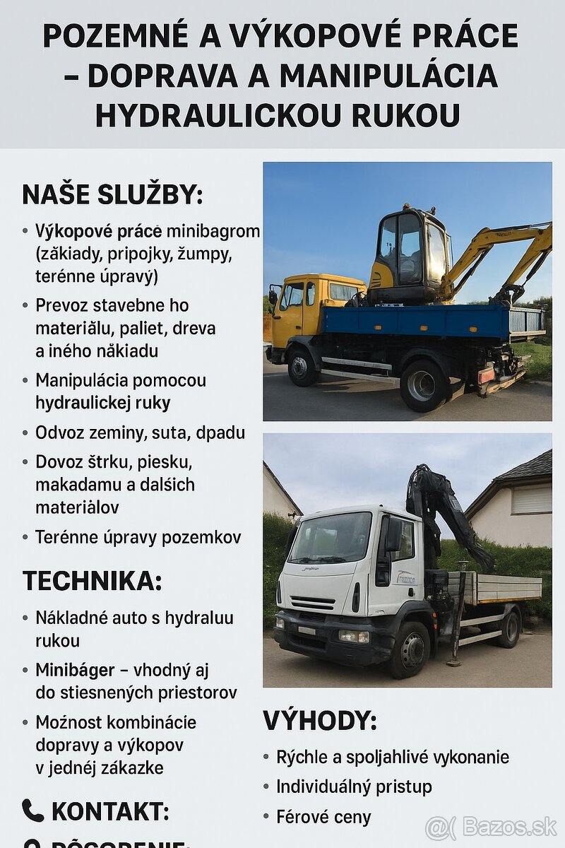 Doprava a zemné a výkopové práce