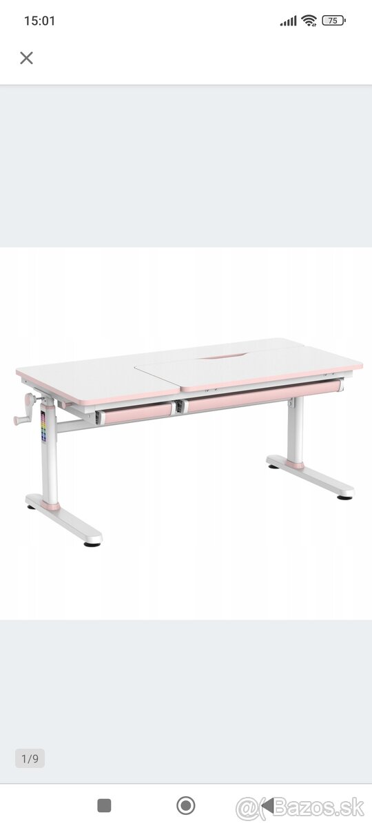 Stôl nastaviteľný Spacetronik XD 120x60 Bielo-ružový ergonom