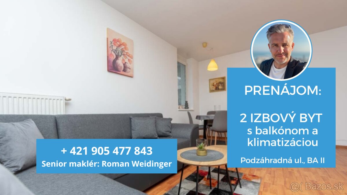 PRENÁJOM: 2 izb. byt, Podzáhradná 2/A, Pod. Biskupice, Brati
