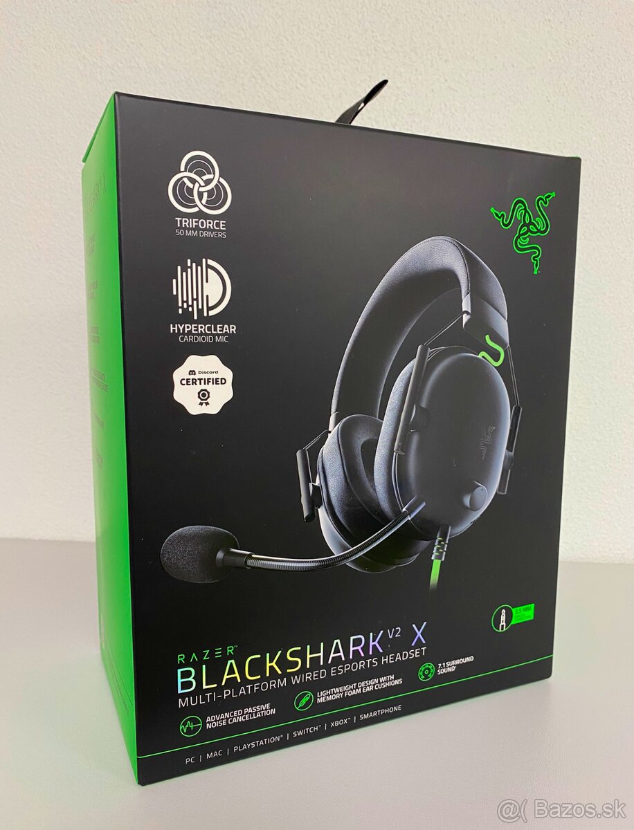 Nerozbalené herné slúchadlá Razer Blackshark V2 X