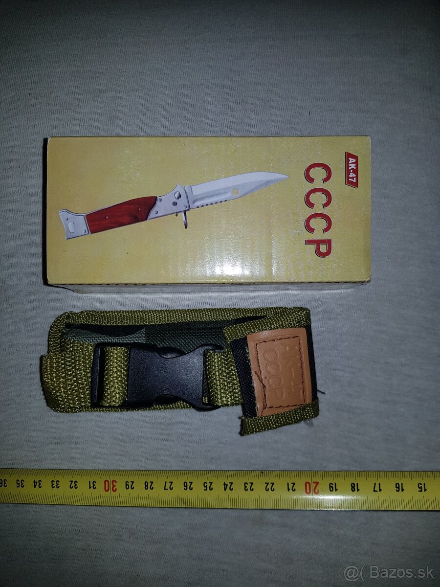 kvalitný skladací nôž „AK47“ vyskakovací s púzdrom