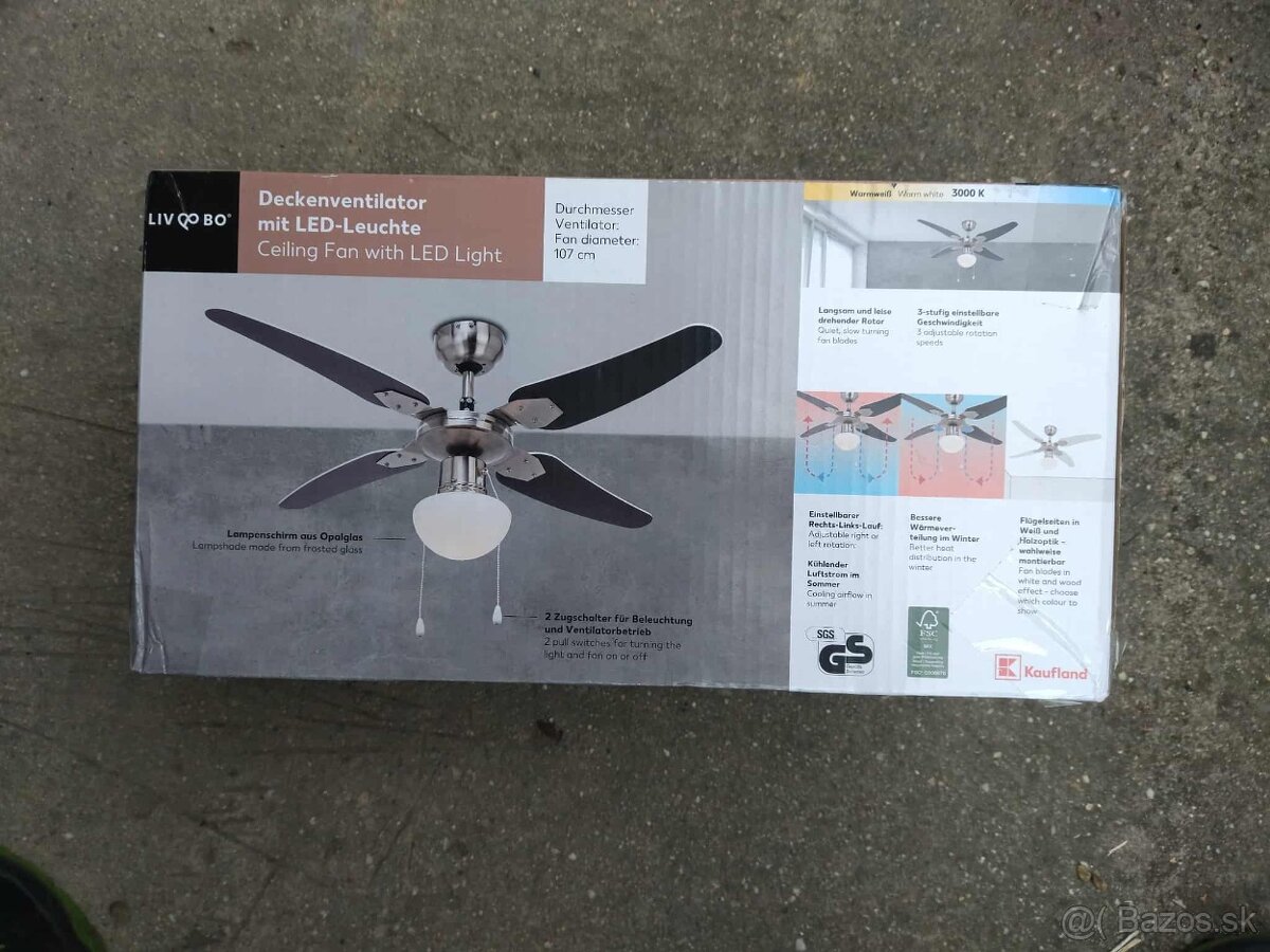 Stropný ventilátor s led osvetlenim