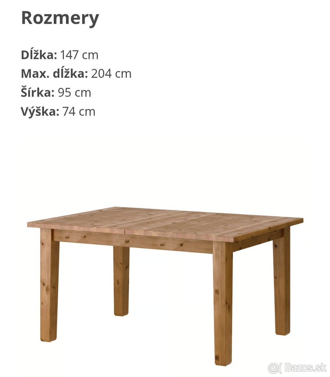 Rozkladací jedalenský stôl