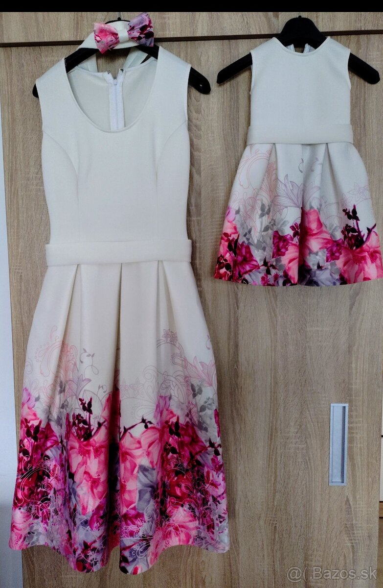 Šaty mama a dcéra S/M a 92