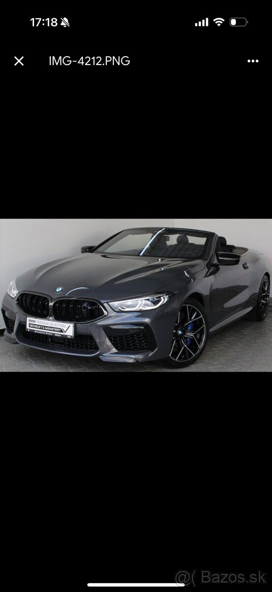 Predám BMW M8 Cabrio Competition V8
