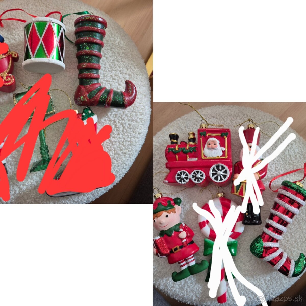 Vianočné ozdoby na stromček, cena za kus