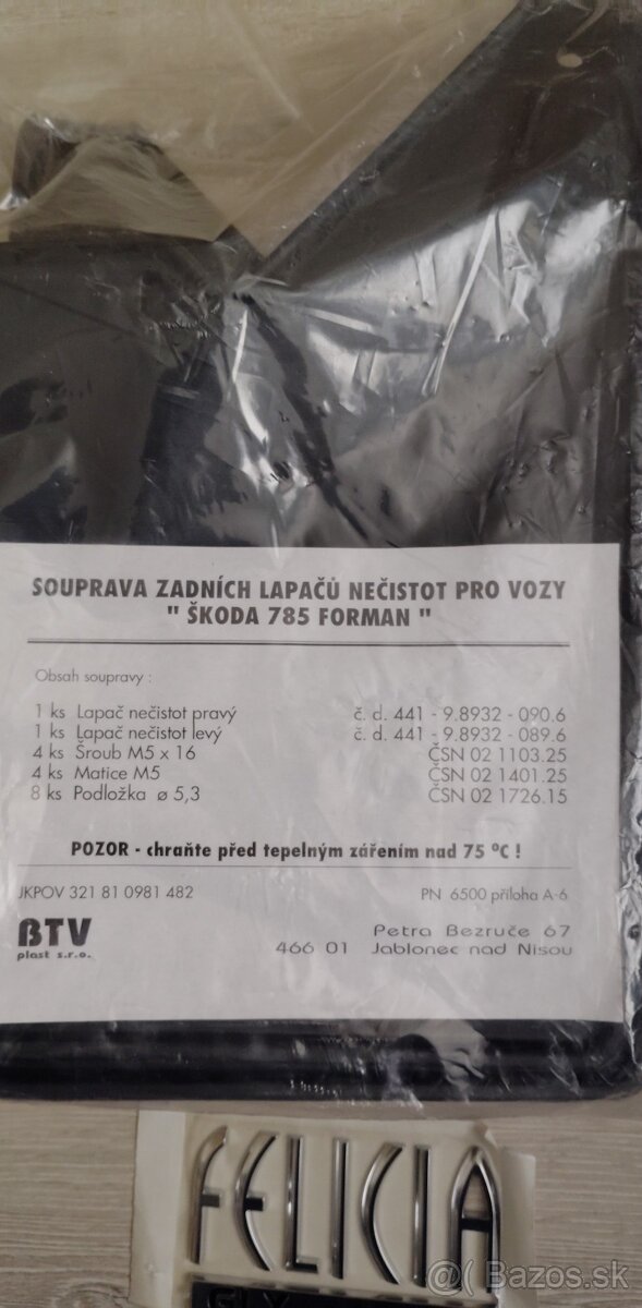 SUPRAVA ZADNYCH LAPACOV SKODA FORMAN 785