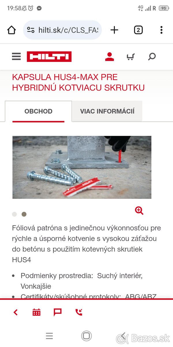 Chemické kotvy hilty