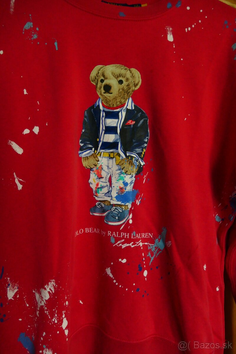 RALPH LAUREN BEAR ikonicka damska krasna mikina M/L