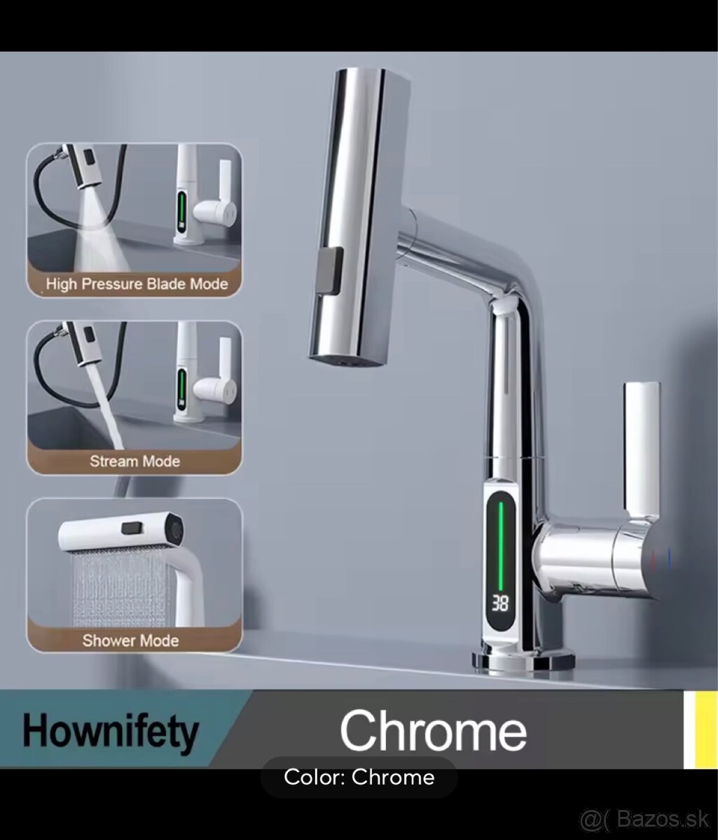 Kuchynská batéria s digitálnym LED displejom