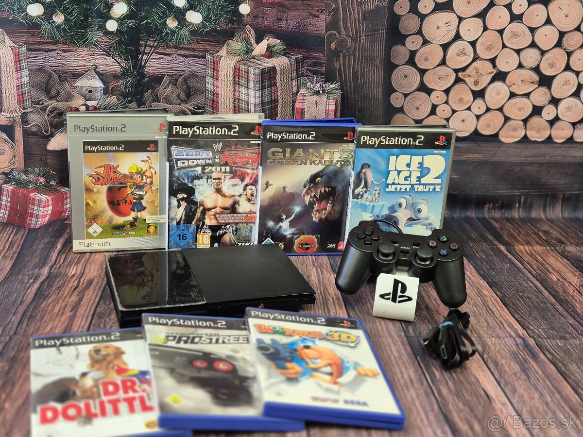 Sony Playstation 2, 1 ovládač, karta, 7 hier