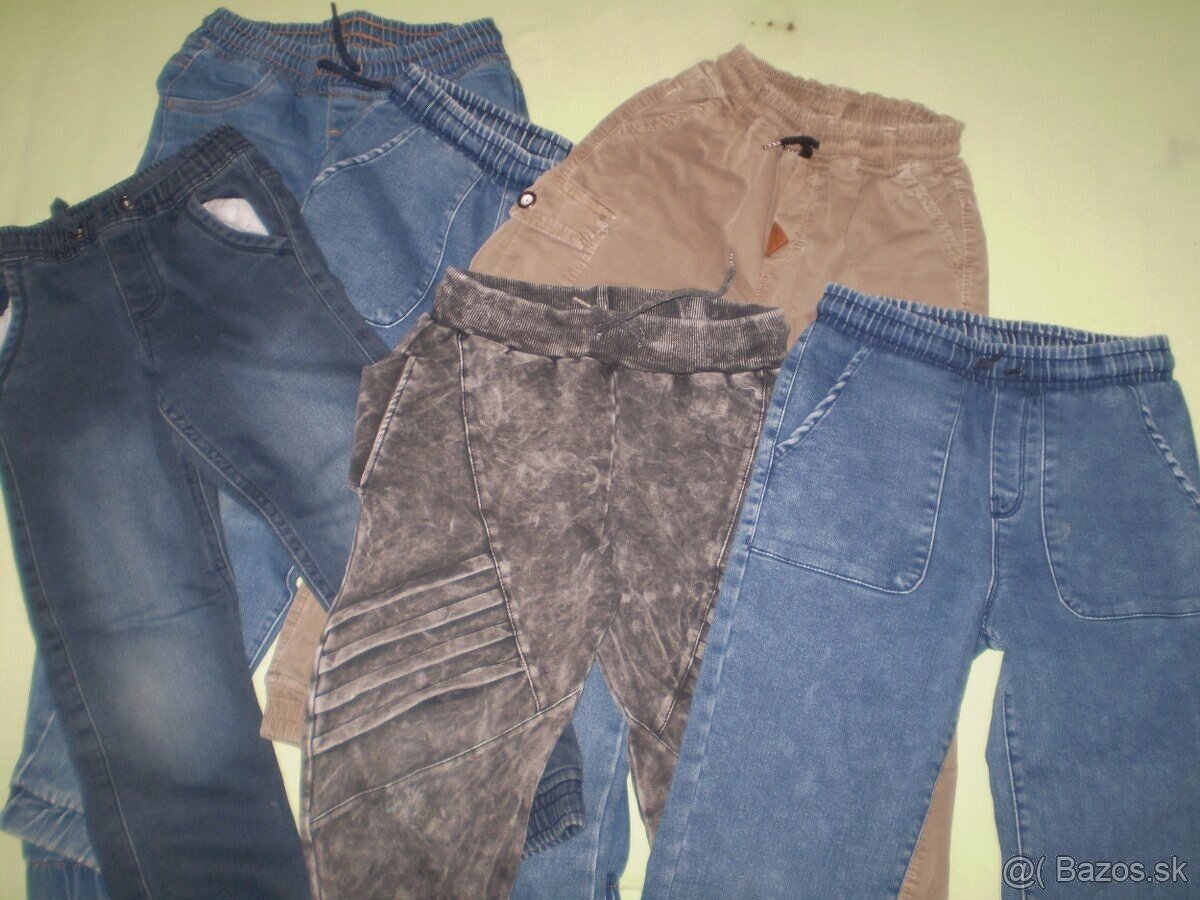 Riflové nohavice 5 ks. č. 128 - 134