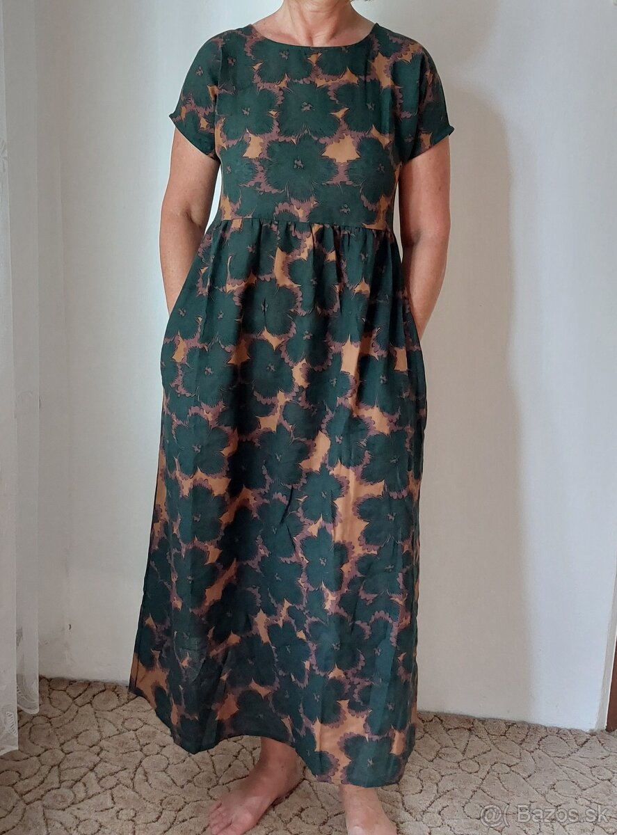 Zelené kvetované šaty-NOVÉ