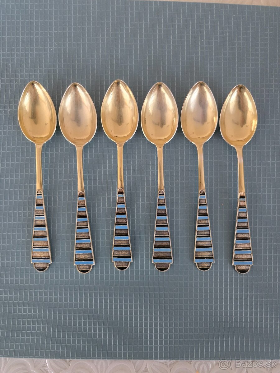 Strieborné lyžičky 6ks sovietske 875/1000