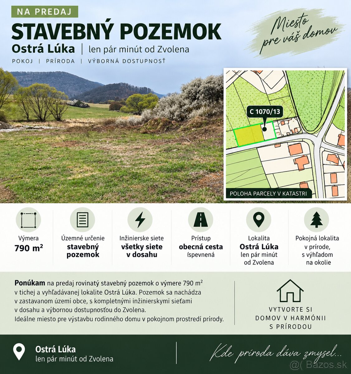 Stavebný pozemok Ostrá Luka