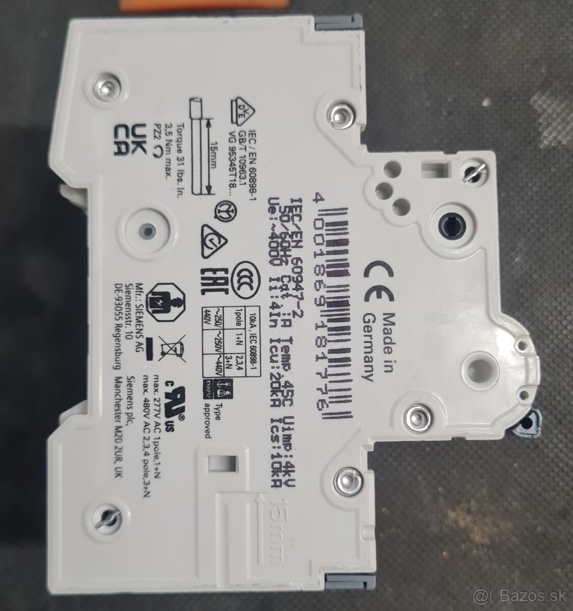 Predam ističe SIEMENS B16 3P + Pomocné kontakty