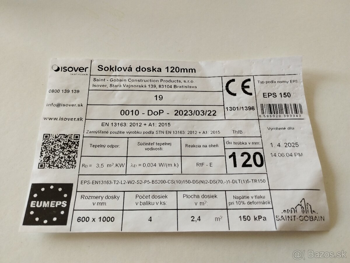 Predám soklova doska 120 mm