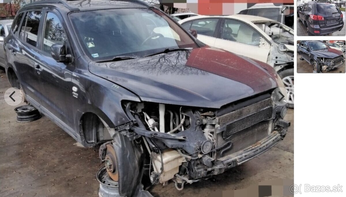 Hyundai Santa Fe 2.2 CRDi 2008 predám HLAVA, DVERE, KAPOTA,