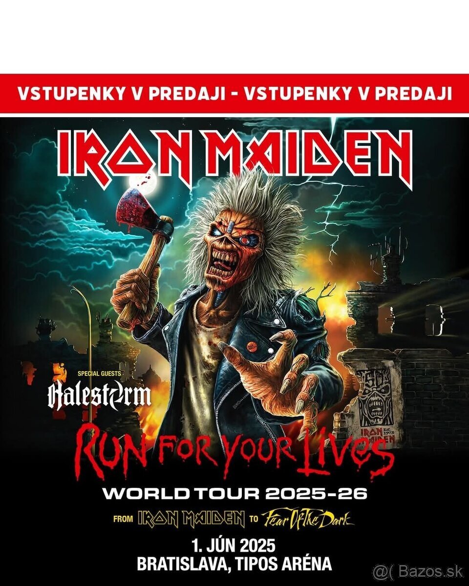 Predám 2 VIP lístky na koncert IRON MAIDEN 1.6.2025