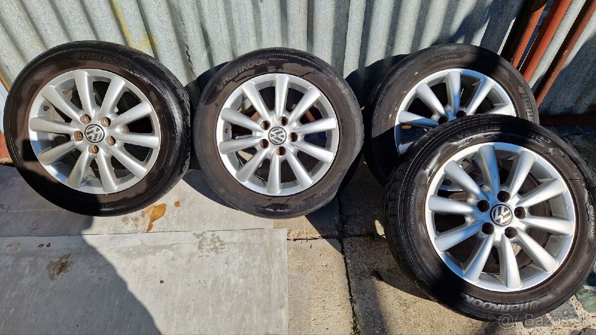 ALU disky, predám letnú sadu vw sharan 215/55 R16 xl