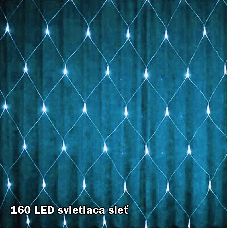 160 LED svietiaca sieť 3,2x1,5m studena biela