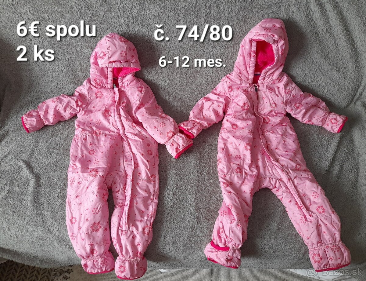 Zimné/prechodné overaly 74/80 pre dvojičky