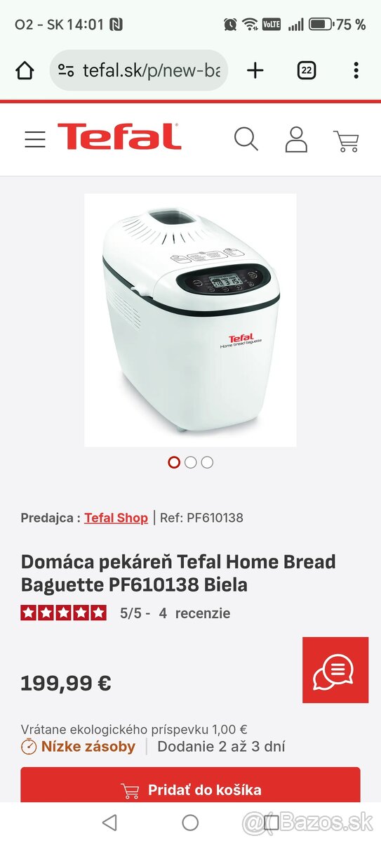 Tefal home bread baguette