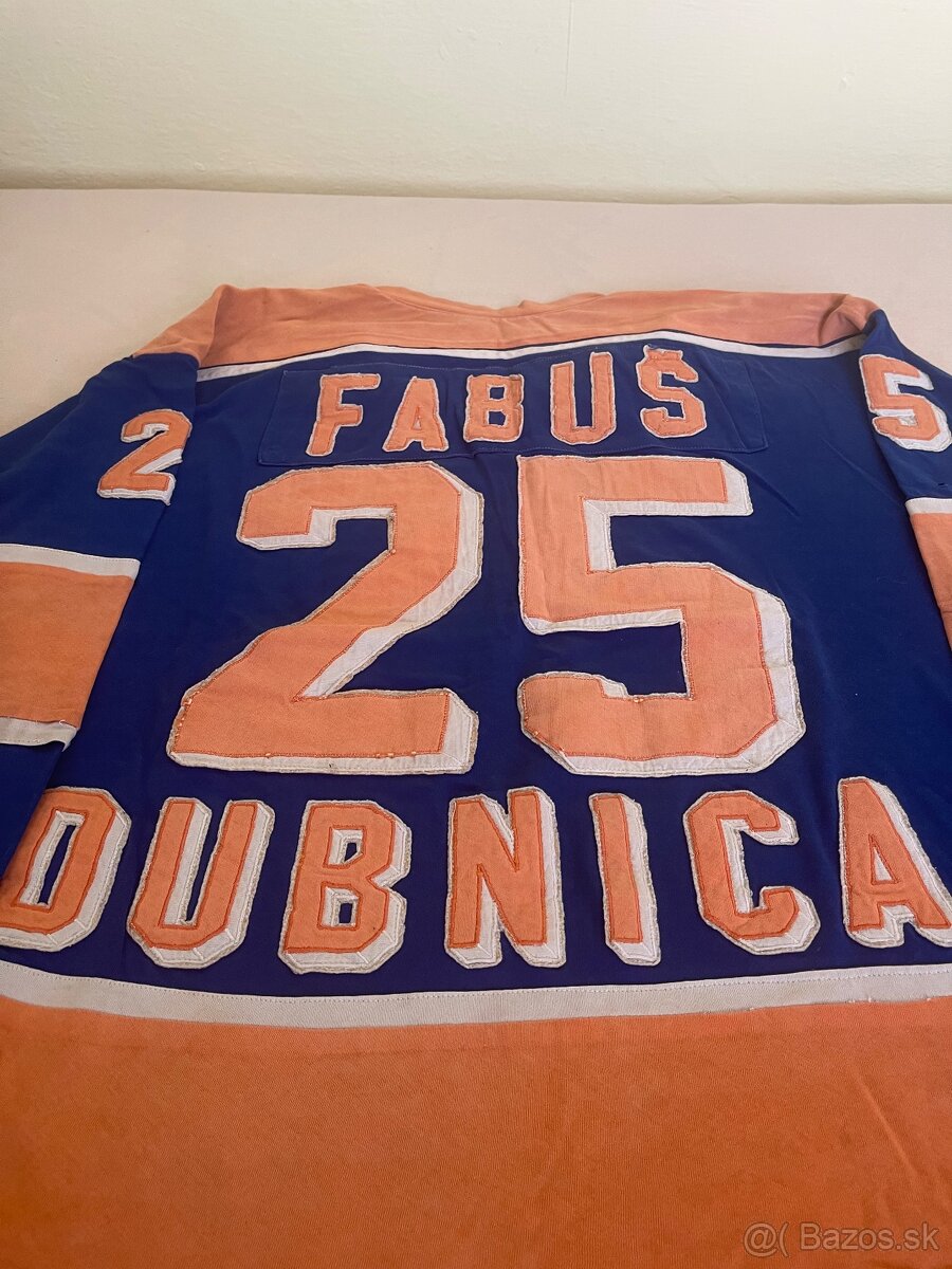 Originál hraný hokejový dres Spartak ZŤS Dubnica, Fabuš