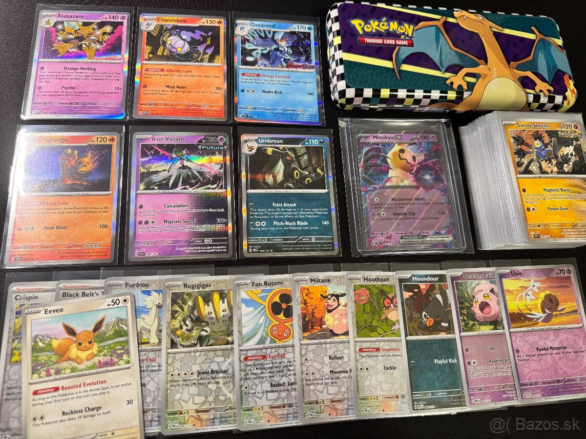 Pokemón MEGA balík A: 100ks kariet v obaloch s EX + darček