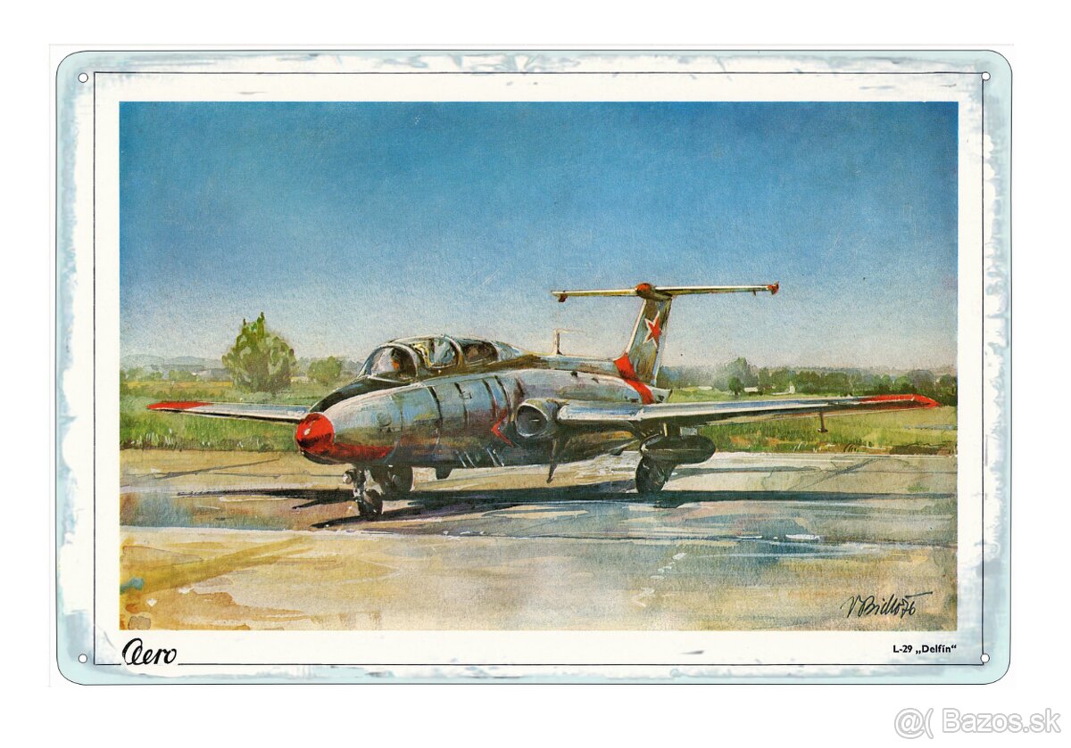 plechová cedule - letadlo Aero L-29 Delfín