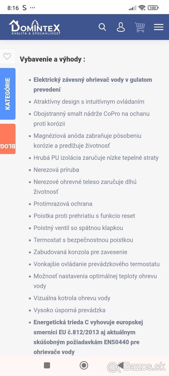 Bojler Tatramat eov 122