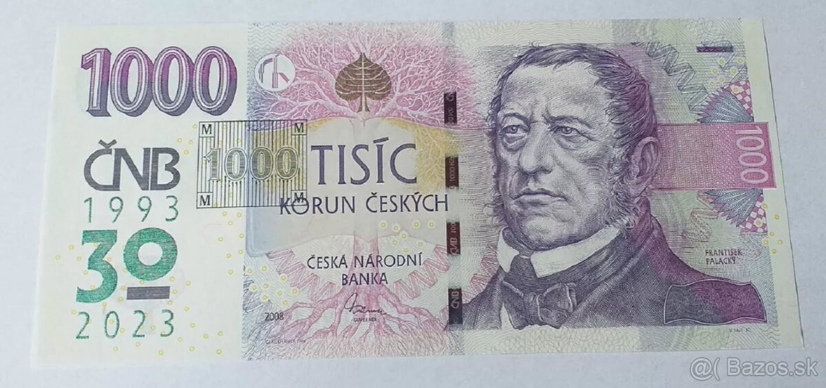 1000 Kč 2023 pretlač ČNB