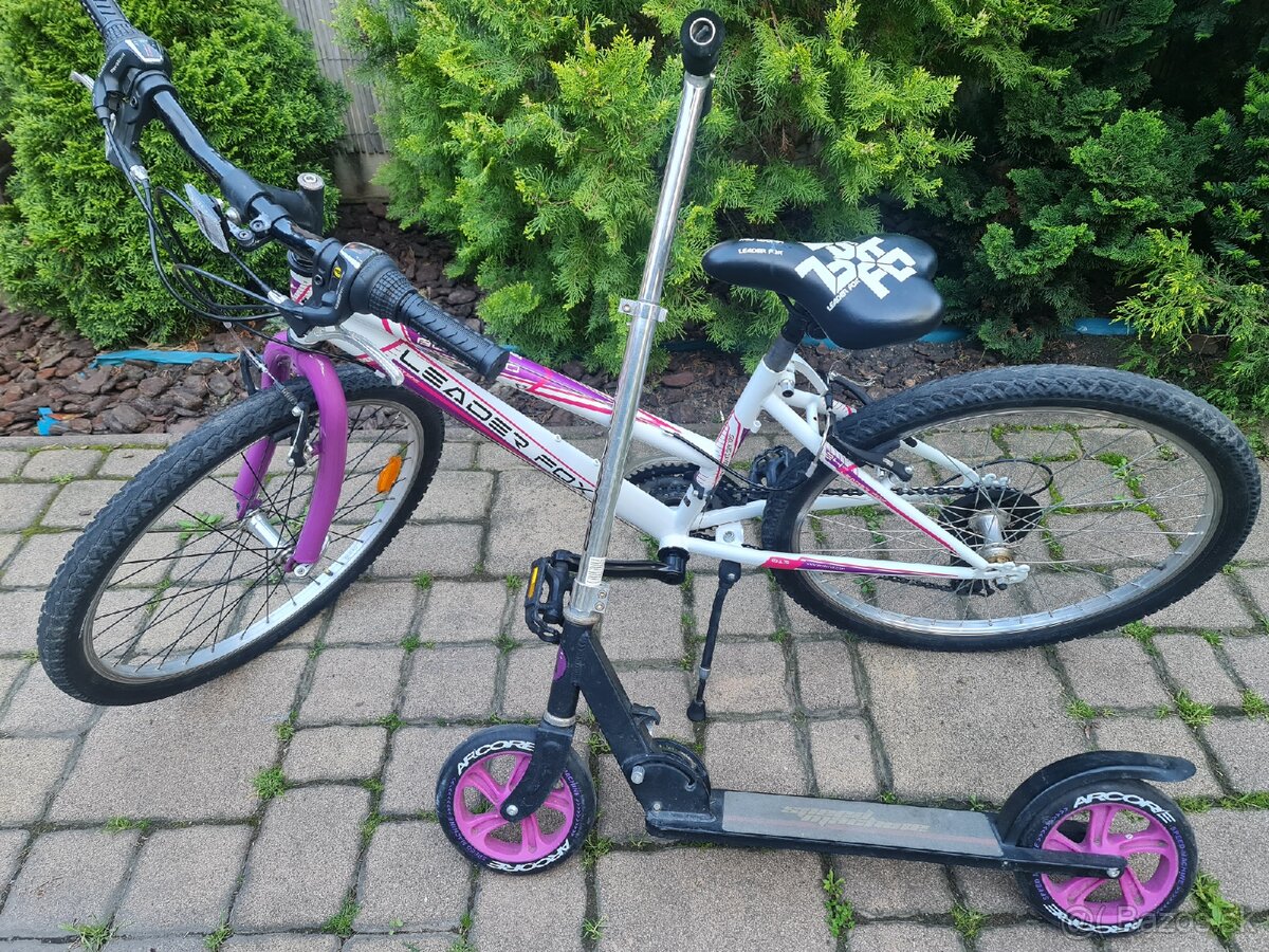 Bicykel Leader fox 24palcovy a kolobezka zdarma