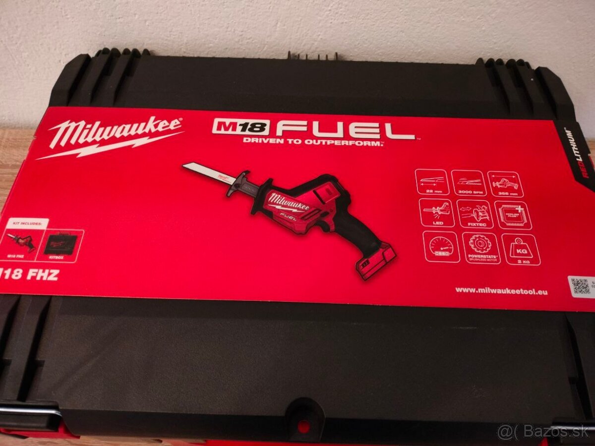Predam chvostovu pilu Milwaukee M18FHZ-0X + nástavec, kufor
